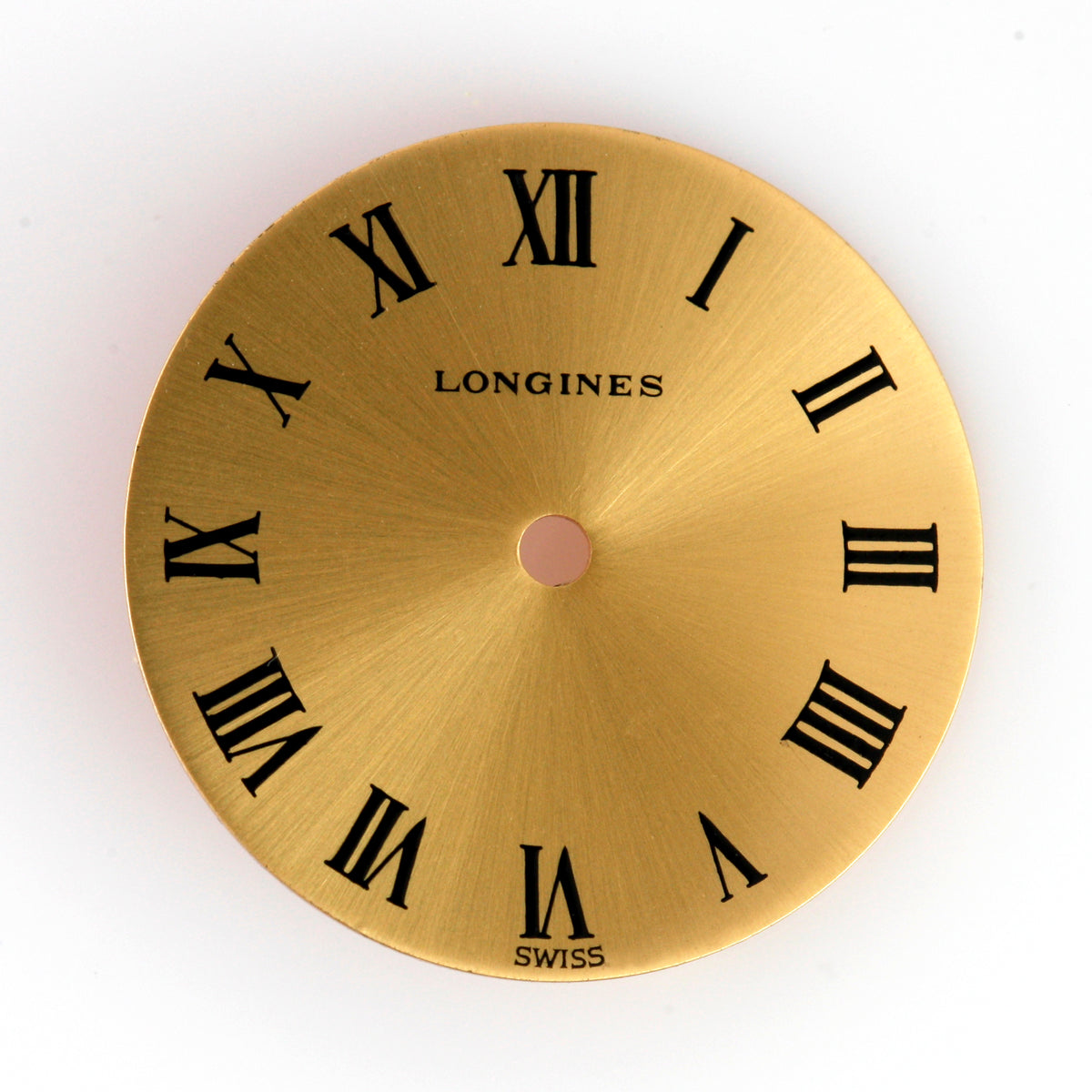 Vintage Longines Watch Dial – Gold Sunburst – Roman Numerals