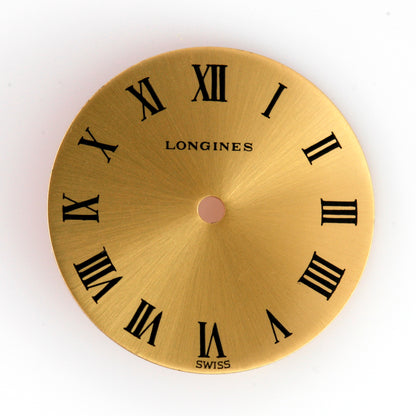 Vintage Longines Watch Dial – Gold Sunburst – Roman Numerals