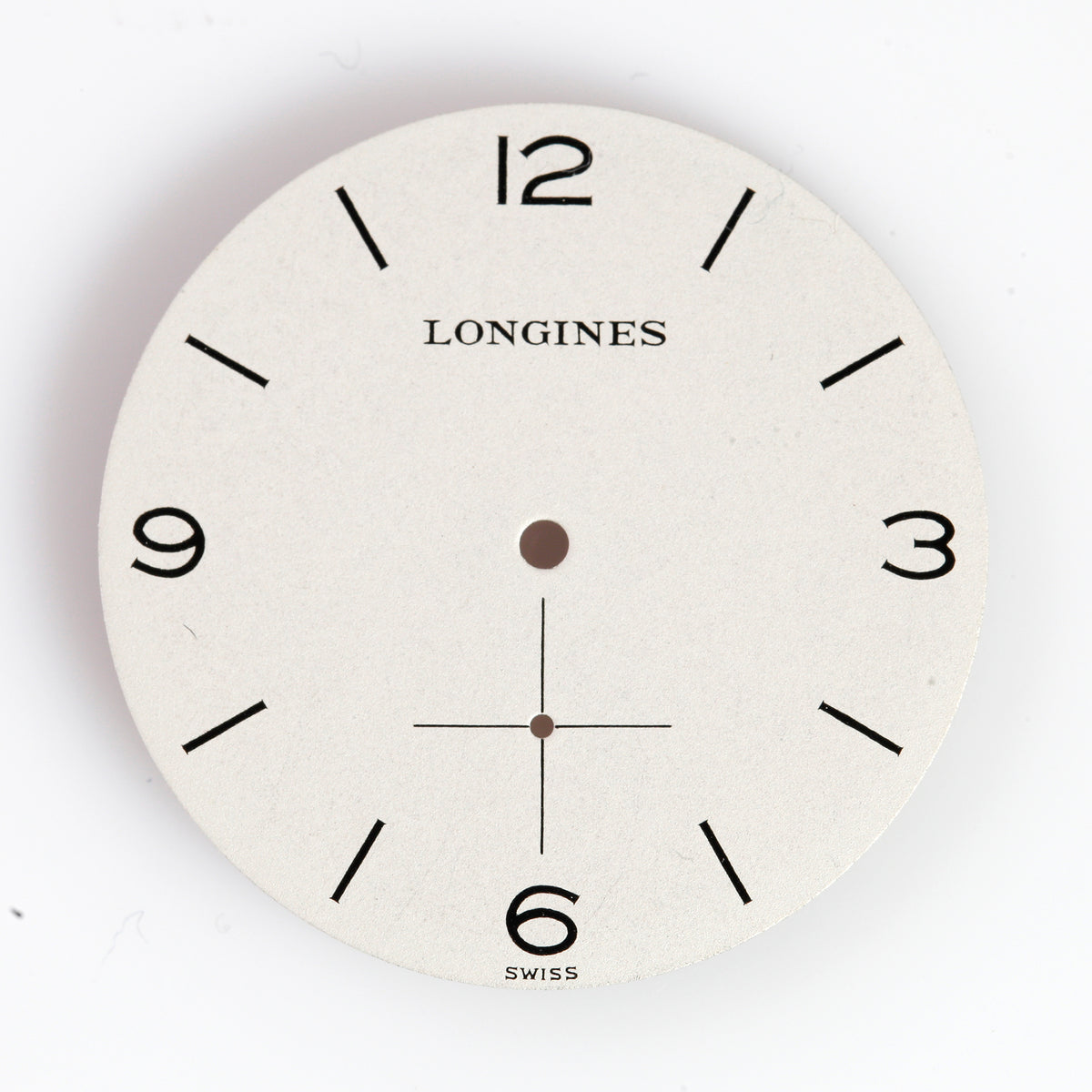 Vintage Longines Watch Dial – White Matte Arabic Numerals – Sub-Seconds Crosshair