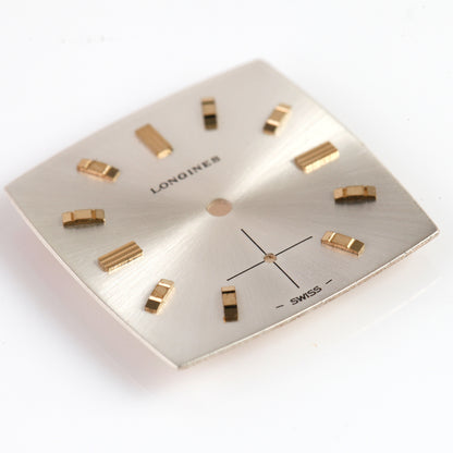 Vintage Longines Watch Dial – Silver Sunburst – Square Crosshair Sub-Seconds