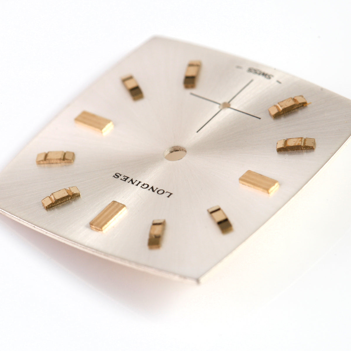 Vintage Longines Watch Dial – Silver Sunburst – Square Crosshair Sub-Seconds