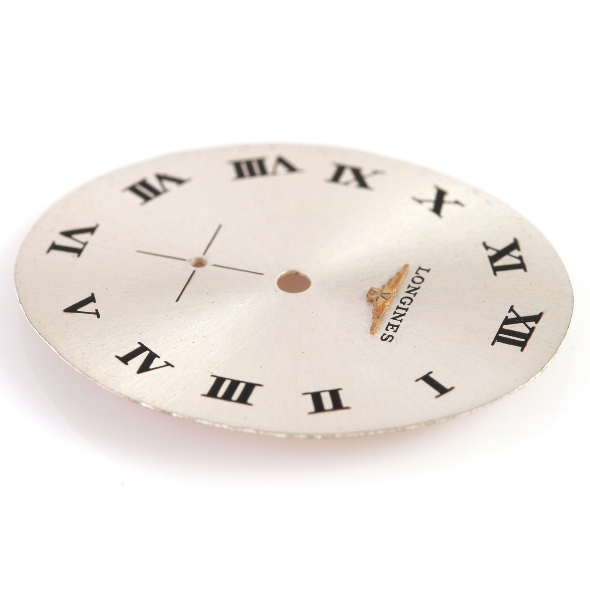 Vintage Longines Watch Dial Oval Silver Sunburst Roman Numerals Sub Seconds