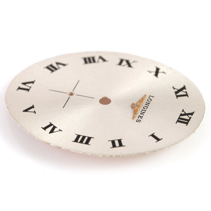 Vintage Longines Watch Dial Oval Silver Sunburst Roman Numerals Sub Seconds