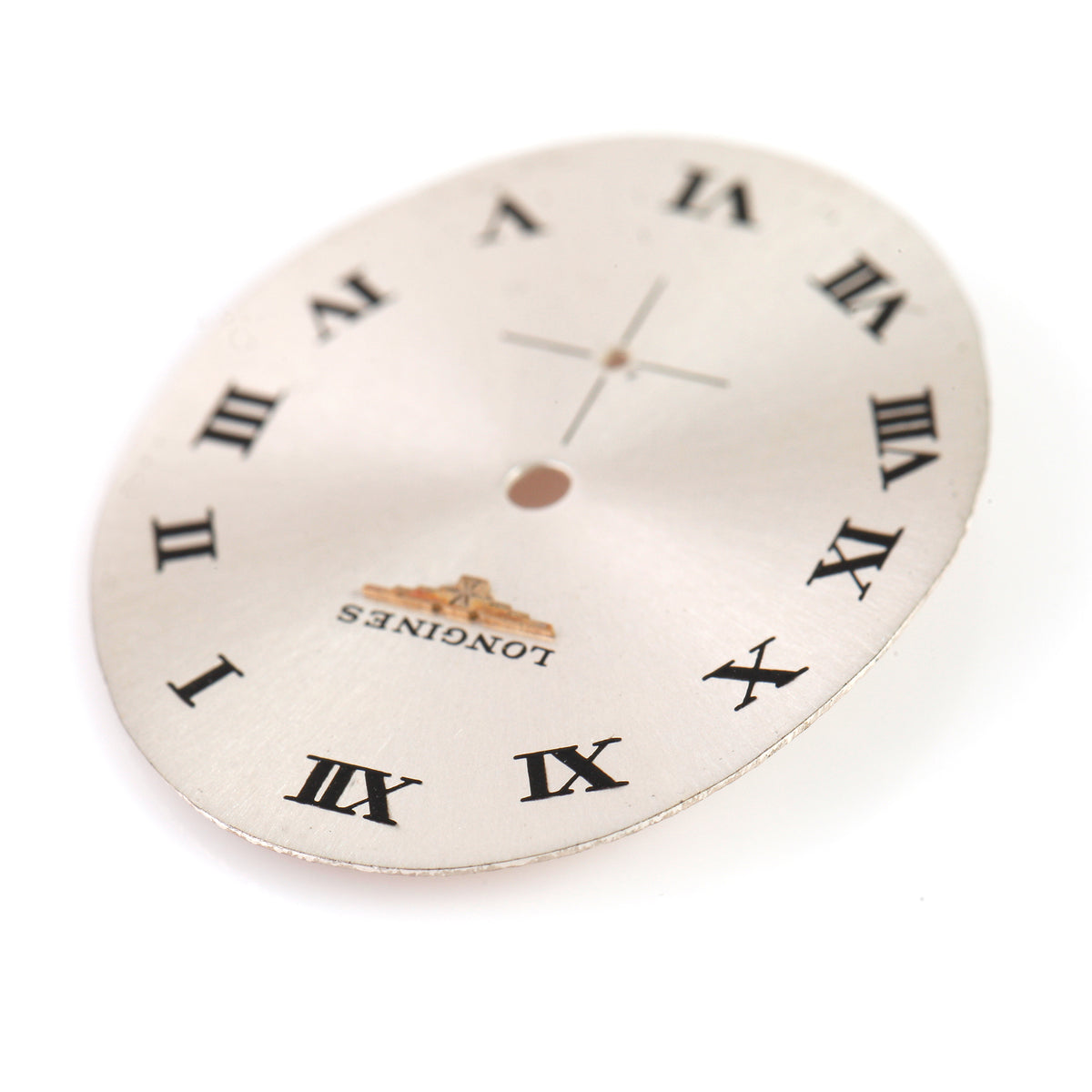 Vintage Longines Watch Dial Oval Silver Sunburst Roman Numerals Sub Seconds
