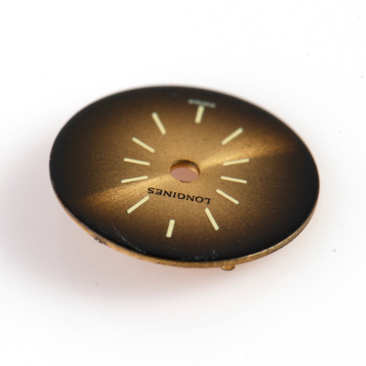 Vintage Longines Watch Dial Brown Gold Fume Sunburst Gradient Swiss Original