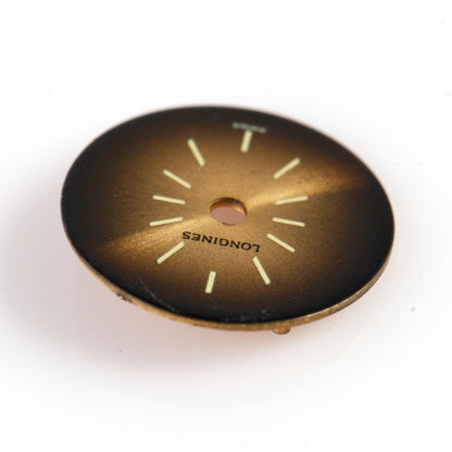 Vintage Longines Watch Dial Brown Gold Fume Sunburst Gradient Swiss Original