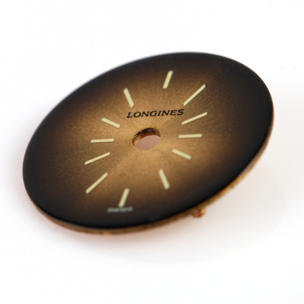 Vintage Longines Watch Dial Brown Gold Fume Sunburst Gradient Swiss Original