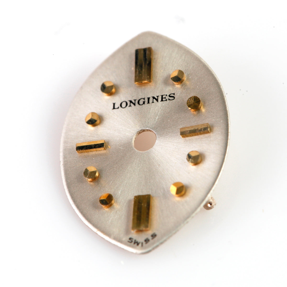 Vintage Longines Ladies Watch Dial Teardrop Marquise Silver Gold Swiss Rare