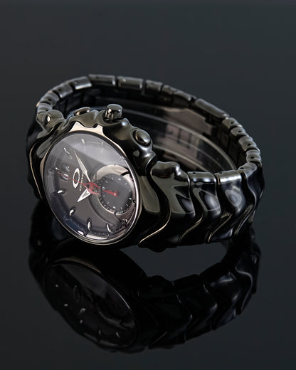 Oakley Judge Stealth Black Chronograph Watch PVD Stainless Steel Swiss Quartz