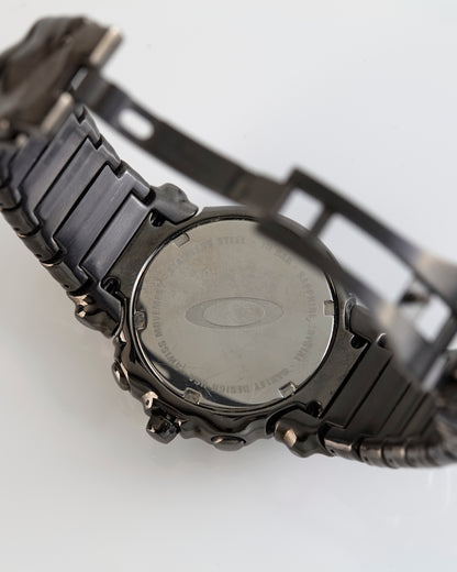 Oakley Judge Stealth Black Chronograph Watch PVD Stainless Steel Swiss Quartz