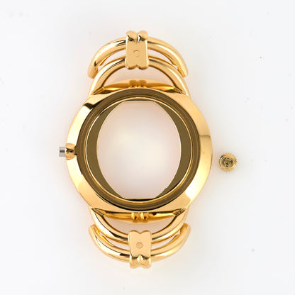 Gucci 6000.2.L Gold Tone Watch Case Set Bezel Caseback Crown Swiss Parts