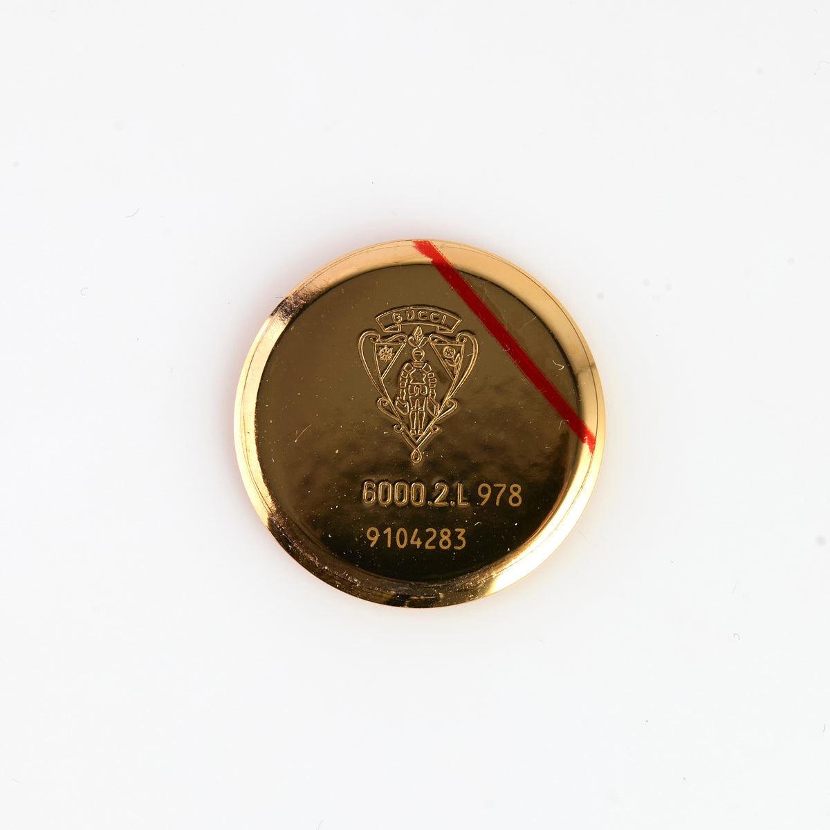 Gucci 6000.2.L Gold Tone Watch Case Set Bezel Caseback Crown Swiss Parts