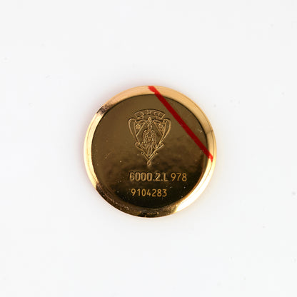 Gucci 6000.2.L Gold Tone Watch Case Set Bezel Caseback Crown Swiss Parts