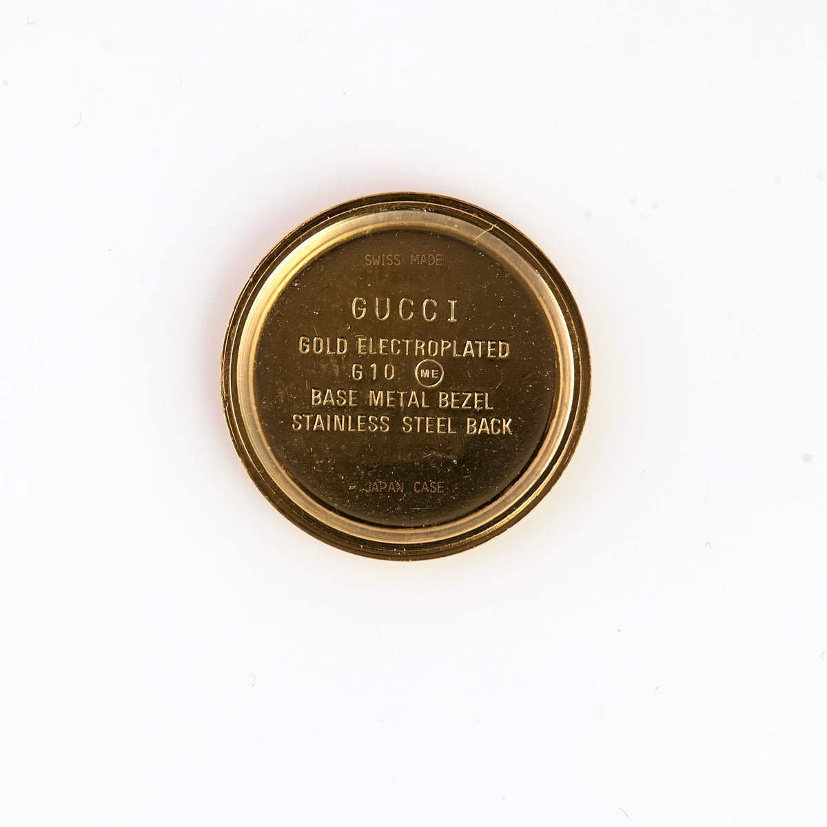 Gucci 6000.2.L Gold Tone Watch Case Set Bezel Caseback Crown Swiss Parts