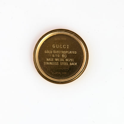 Gucci 6000.2.L Gold Tone Watch Case Set Bezel Caseback Crown Swiss Parts