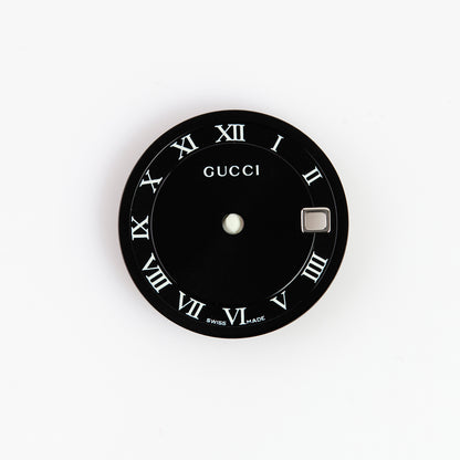 Gucci Swiss Made Watch Dial Black White Roman Numerals Date Replacement