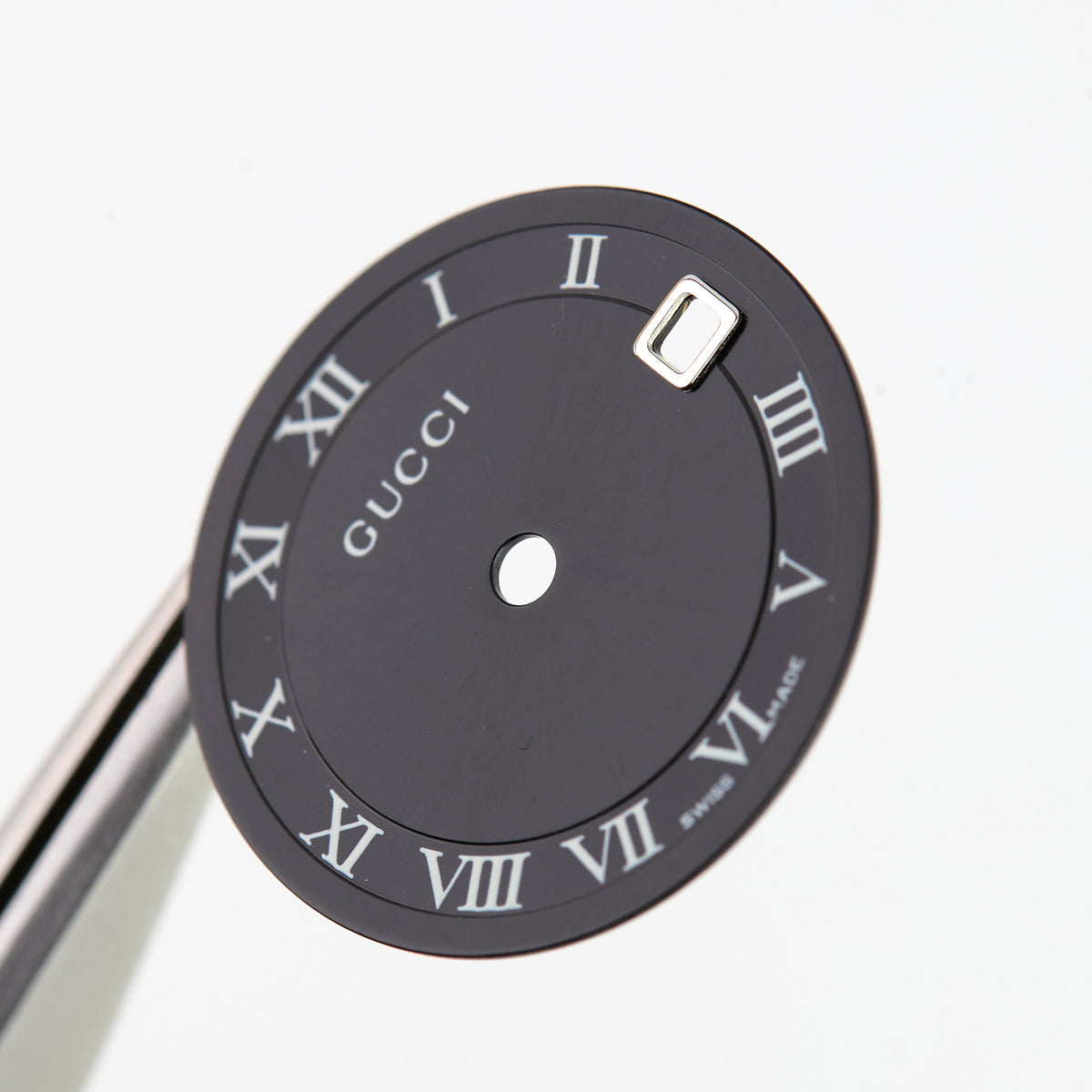 Gucci Swiss Made Watch Dial Black White Roman Numerals Date Replacement
