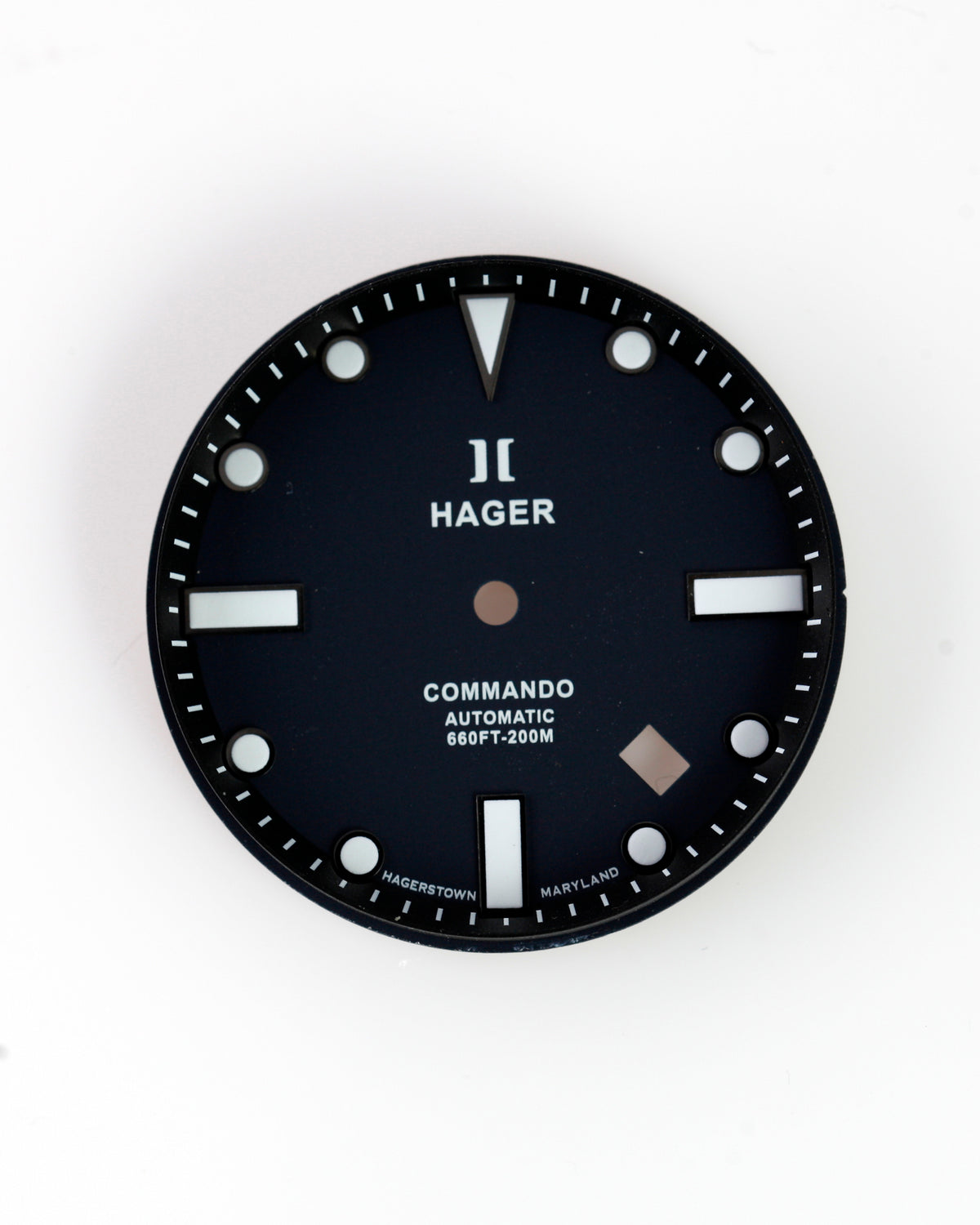 Hager Commando Automatic Diver Watch Dial & Hands Set Black 200M Replacement
