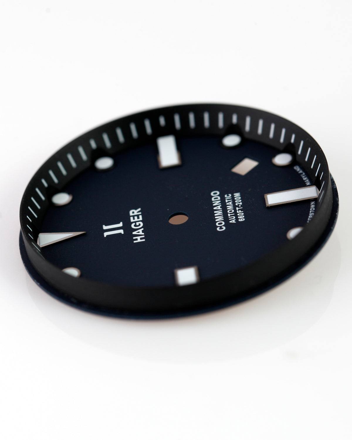 Hager Commando Automatic Diver Watch Dial & Hands Set Black 200M Replacement