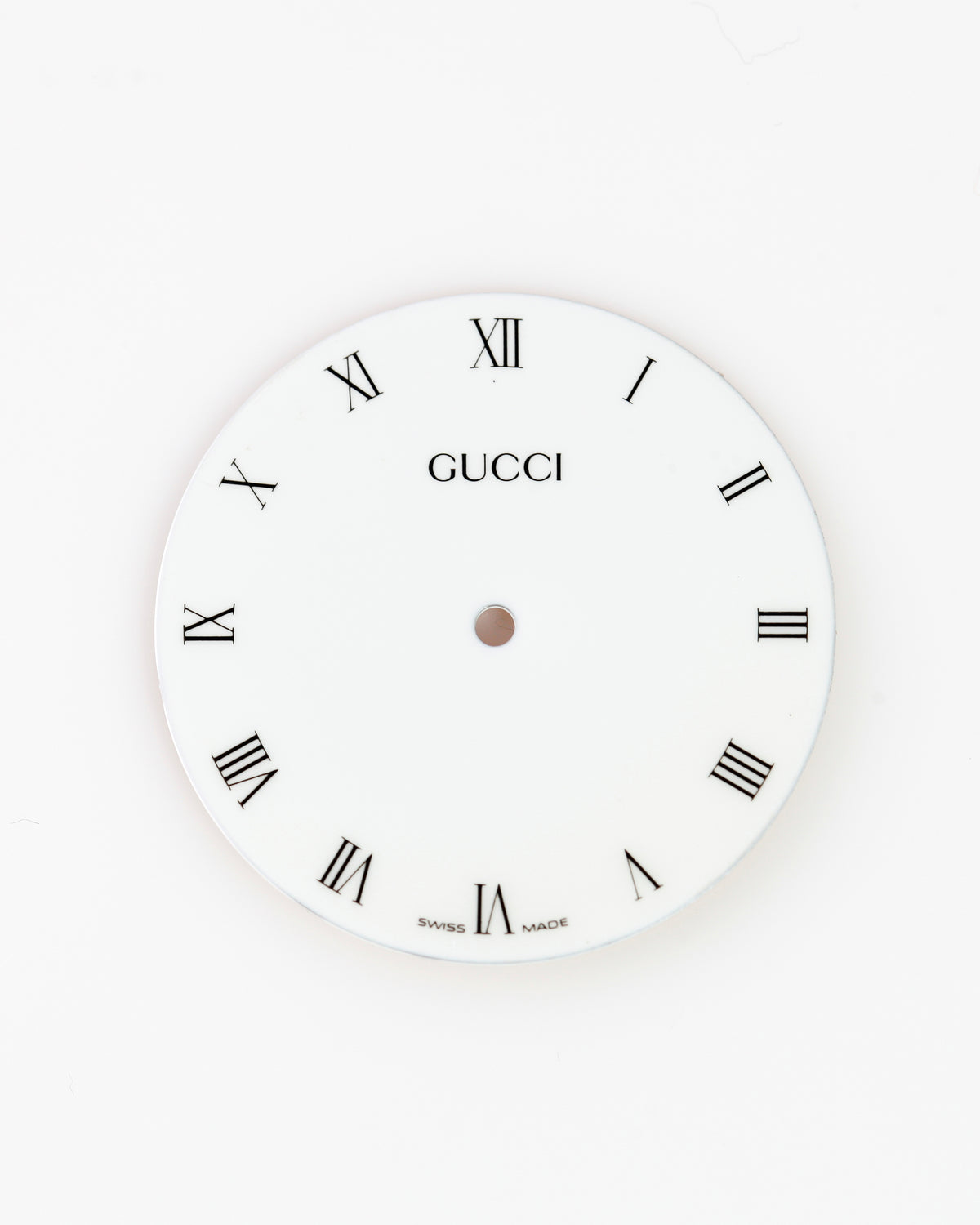 Gucci Swiss Made White Watch Dial Black Roman Numerals GG Logo Replacement