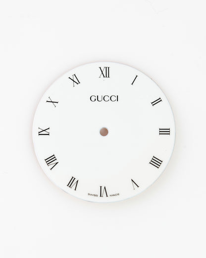 Gucci Swiss Made White Watch Dial Black Roman Numerals GG Logo Replacement