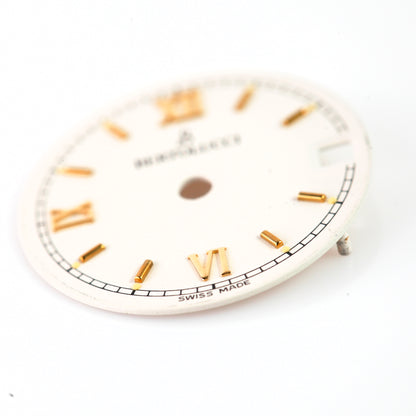Bertolucci Swiss Made Watch Dial White Gold Roman Numerals Date OEM
