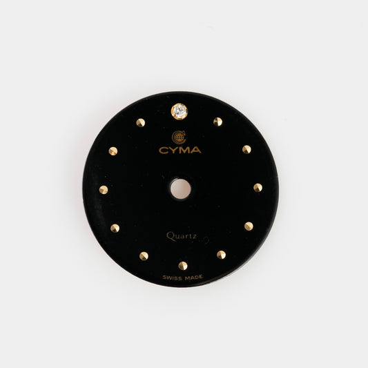 CYMA Watch Dial & Hands Black and Gold 204.209YPYP