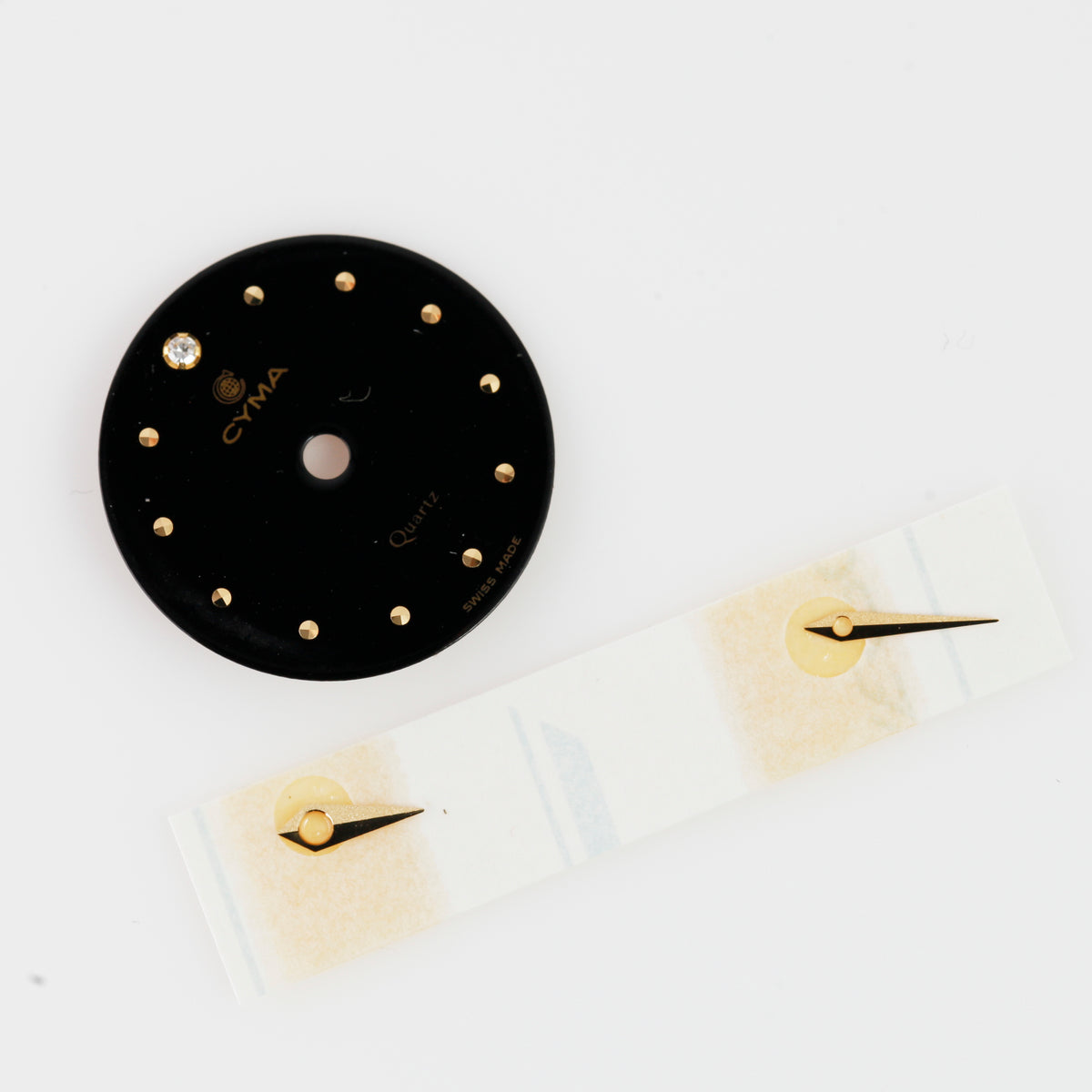 CYMA 204.209YPYP Watch Dial & Hands Black Gold Swiss Made Quartz Replacement