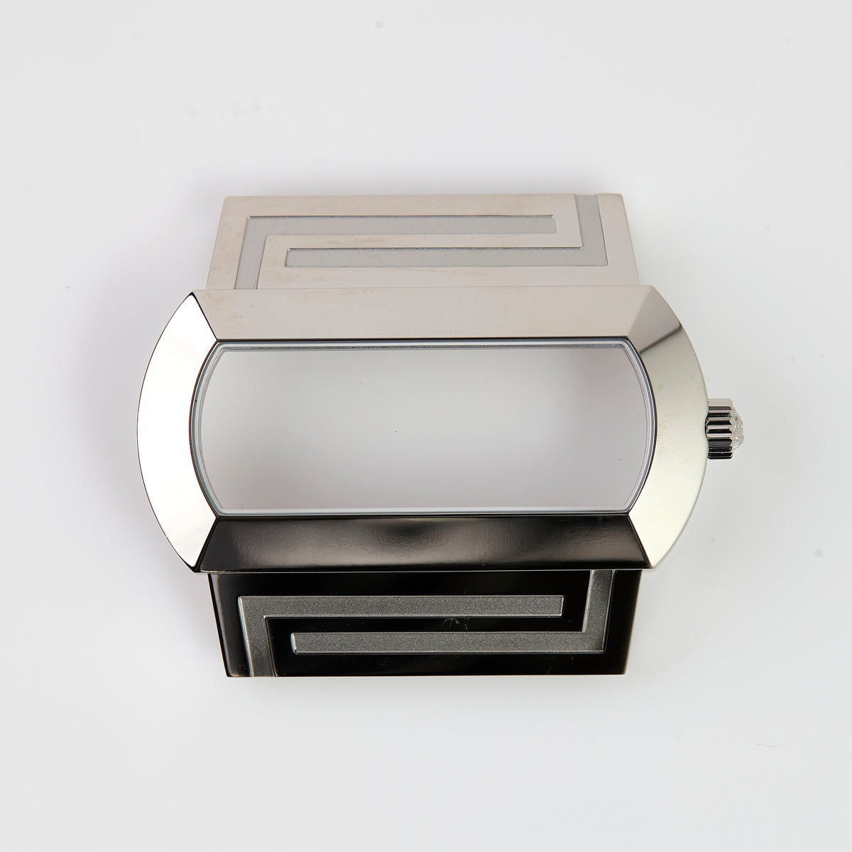 Versace VERB0017 Watch Case Silver Tone Stainless Steel Greca Replacement