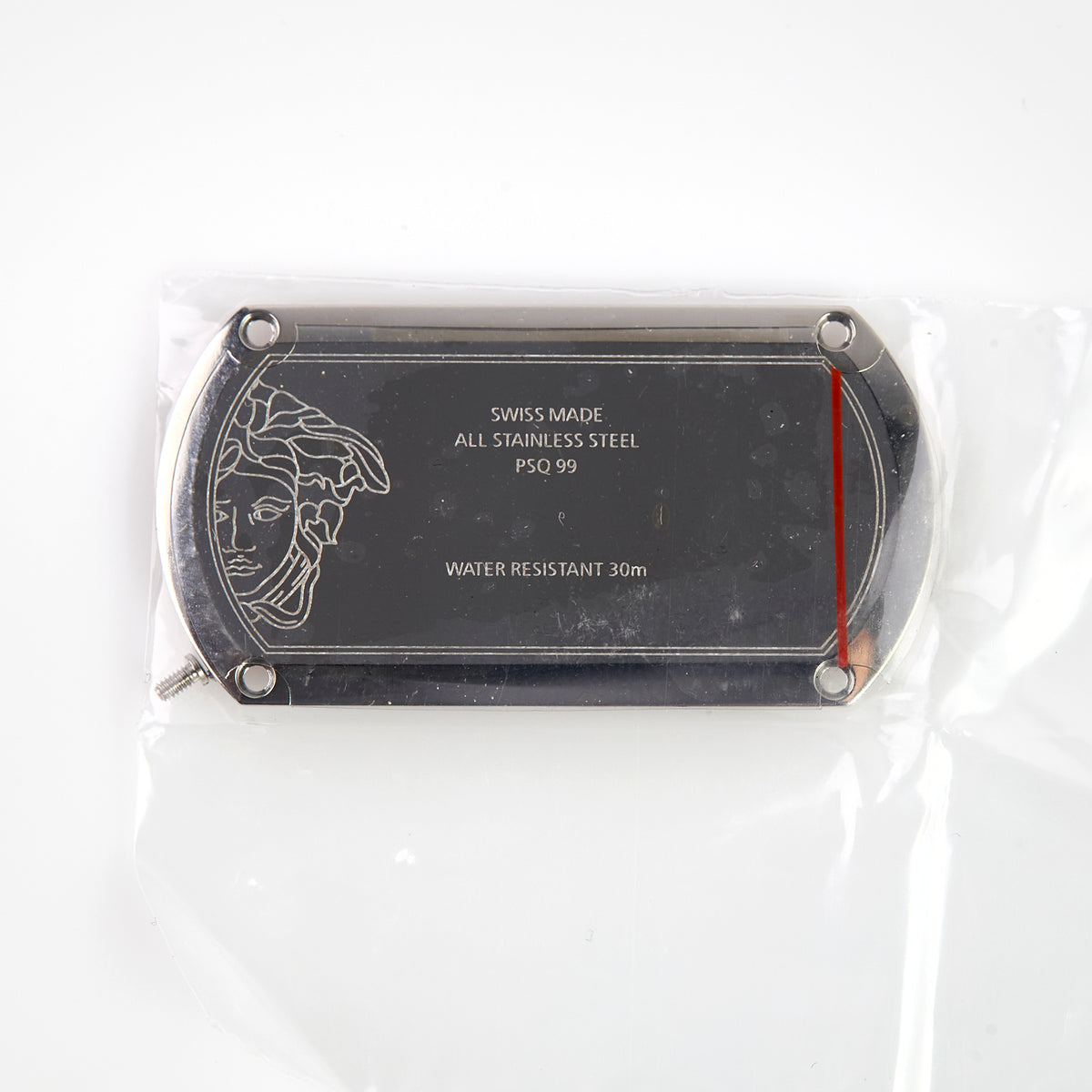 Versace VERB0017 Watch Case Silver Tone Stainless Steel Greca Replacement