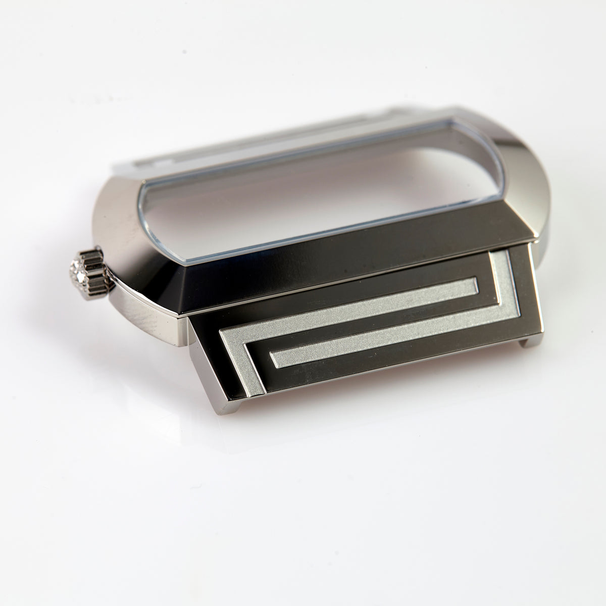Versace VERB0017 Watch Case Silver Tone Stainless Steel Greca Replacement