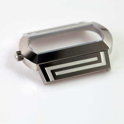 Versace VERB0017 Watch Case Silver Tone Stainless Steel Greca Replacement