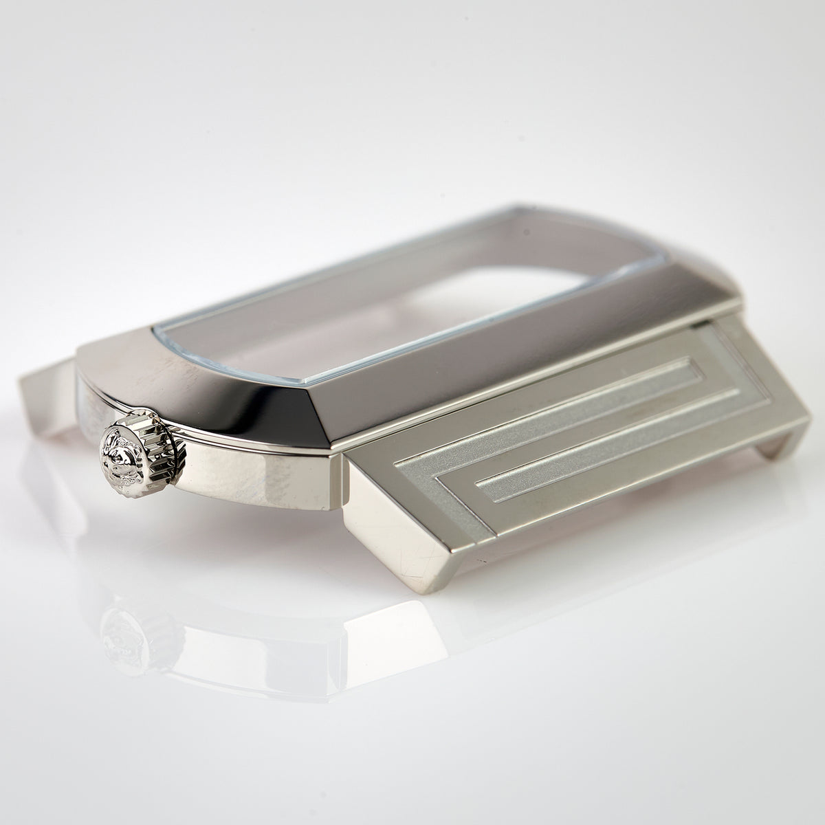 Versace VERB0017 Watch Case Silver Tone Stainless Steel Greca Replacement