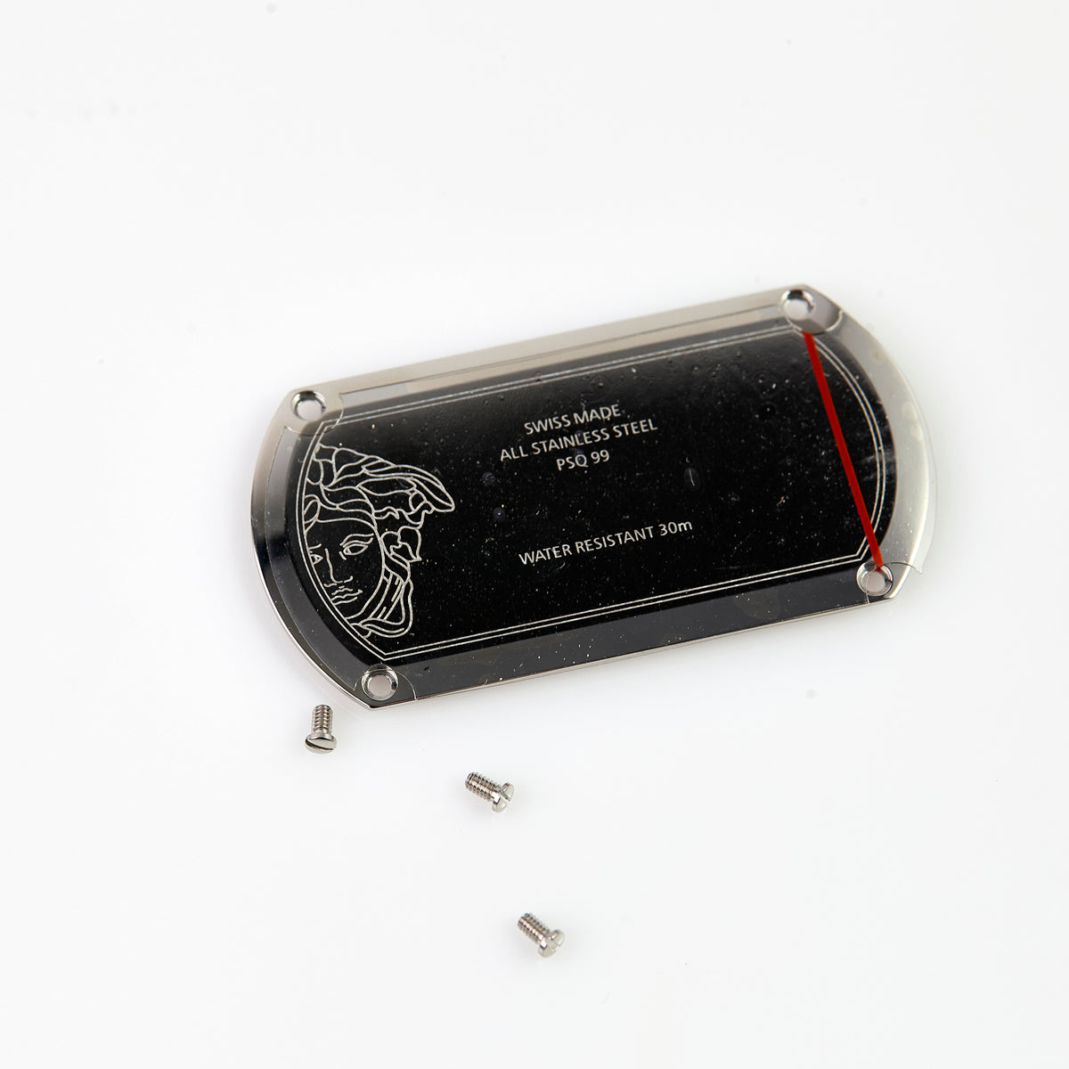 Versace VERB0017 Watch Case Silver Tone Stainless Steel Greca Replacement