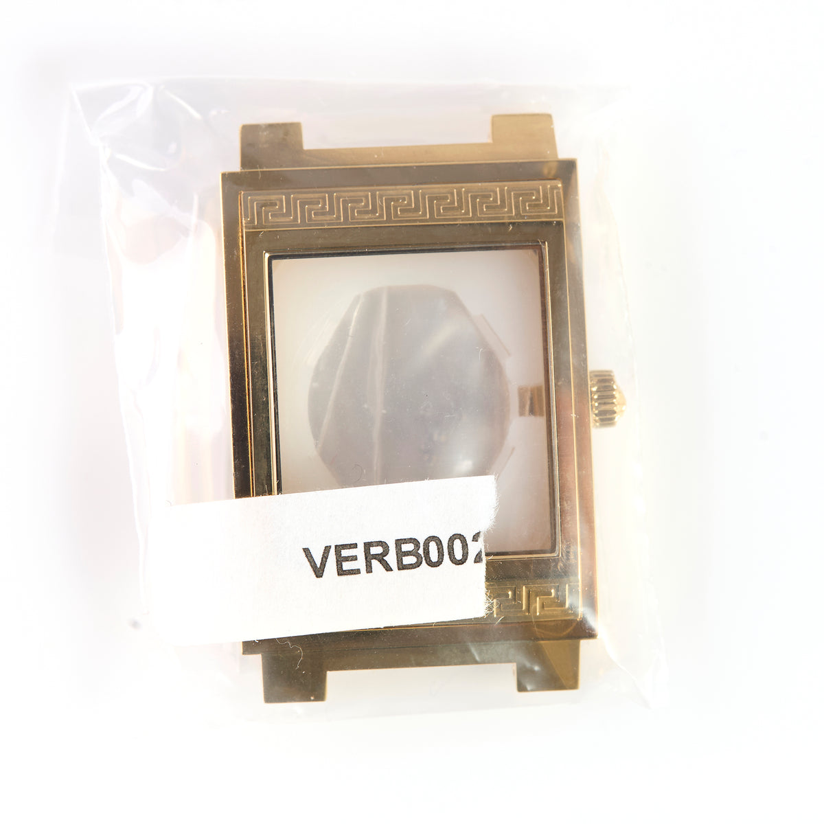 Versace Gold Tone Rectangular Watch Case Greca Greek Key Replacement Part