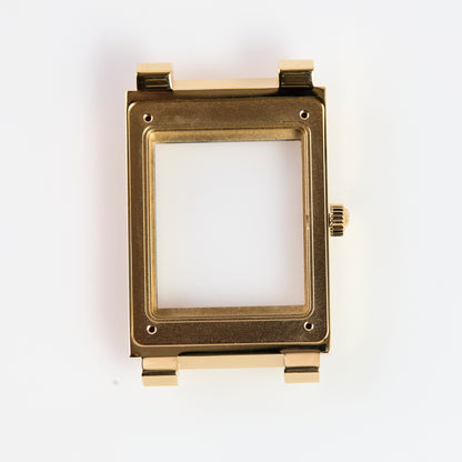 Versace Gold Tone Rectangular Watch Case Greca Greek Key Replacement Part