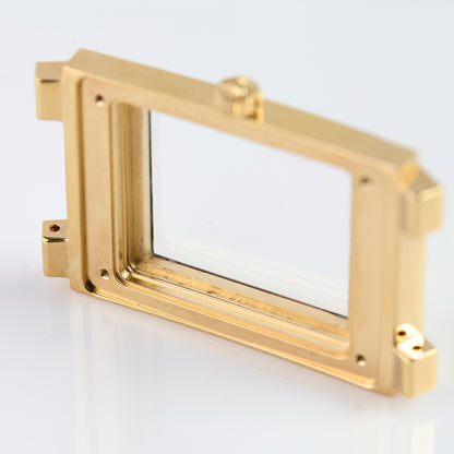 Versace Gold Tone Rectangular Watch Case Greca Greek Key Replacement Part