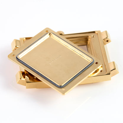 Versace Gold Tone Rectangular Watch Case Greca Greek Key Replacement Part