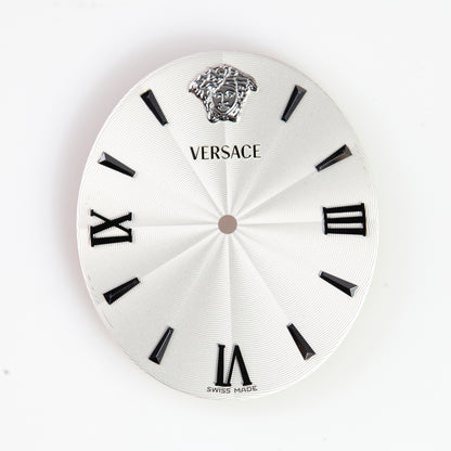 Versace Watch Dial Silver Roman Numerals Medusa Logo OEM Replacement D3OLQ498S