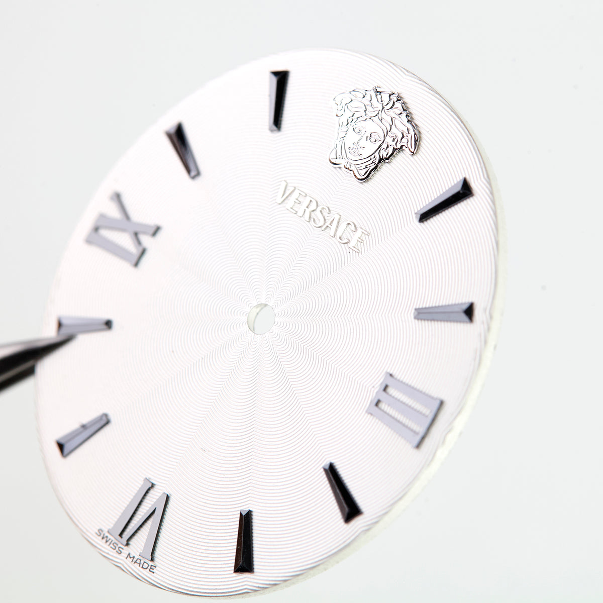 Versace Watch Dial Silver Roman Numerals Medusa Logo OEM Replacement D3OLQ498S