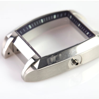 Versace Stainless Steel Square Watch Case Blue Bezel Swiss Made OEM