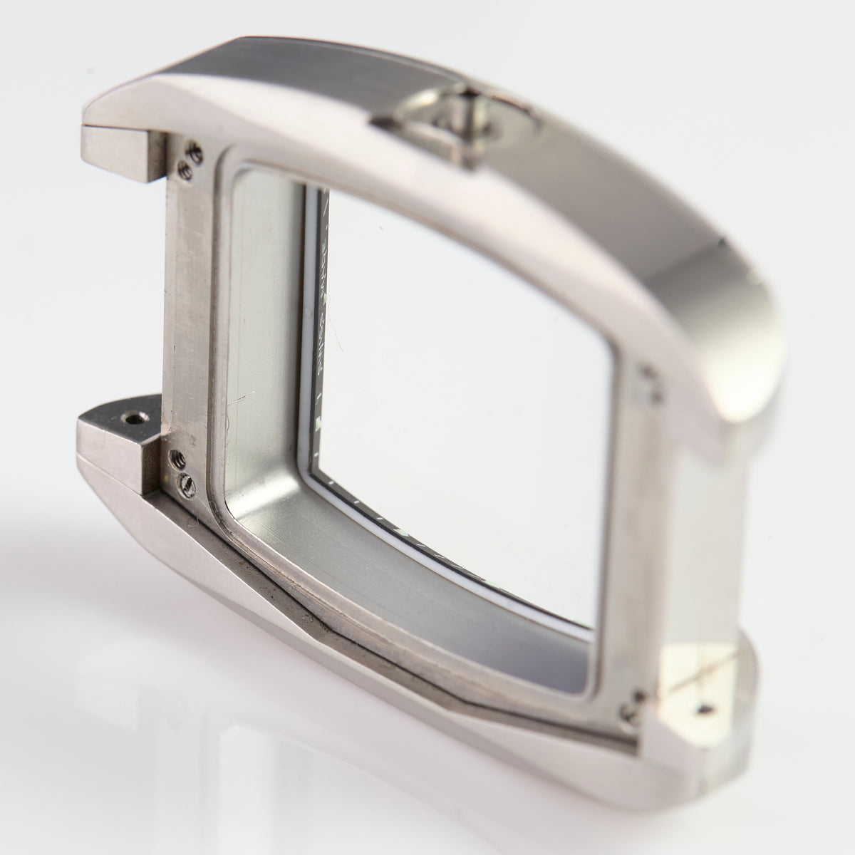 Versace Stainless Steel Square Watch Case Blue Bezel Swiss Made OEM