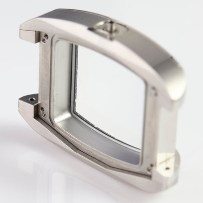 Versace Stainless Steel Square Watch Case Blue Bezel Swiss Made OEM