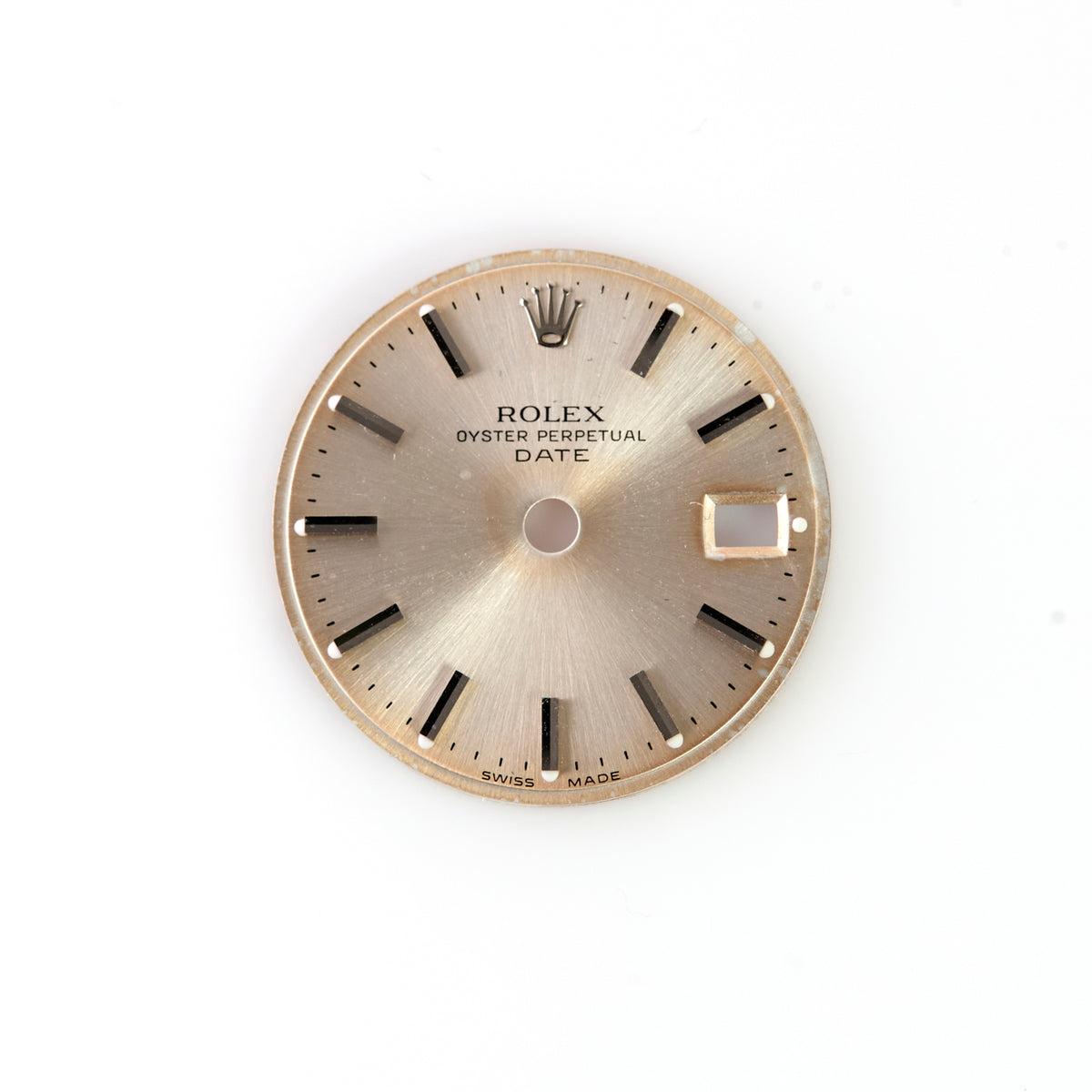 Rolex Ladies Oyster Perpetual Date Silver Vintage Distressed Dial 2035 2135