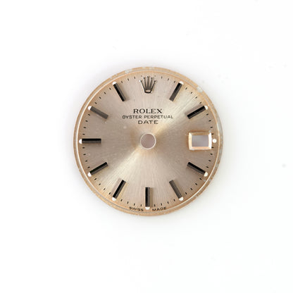Rolex Ladies Oyster Perpetual Date Silver Vintage Distressed Dial 2035 2135
