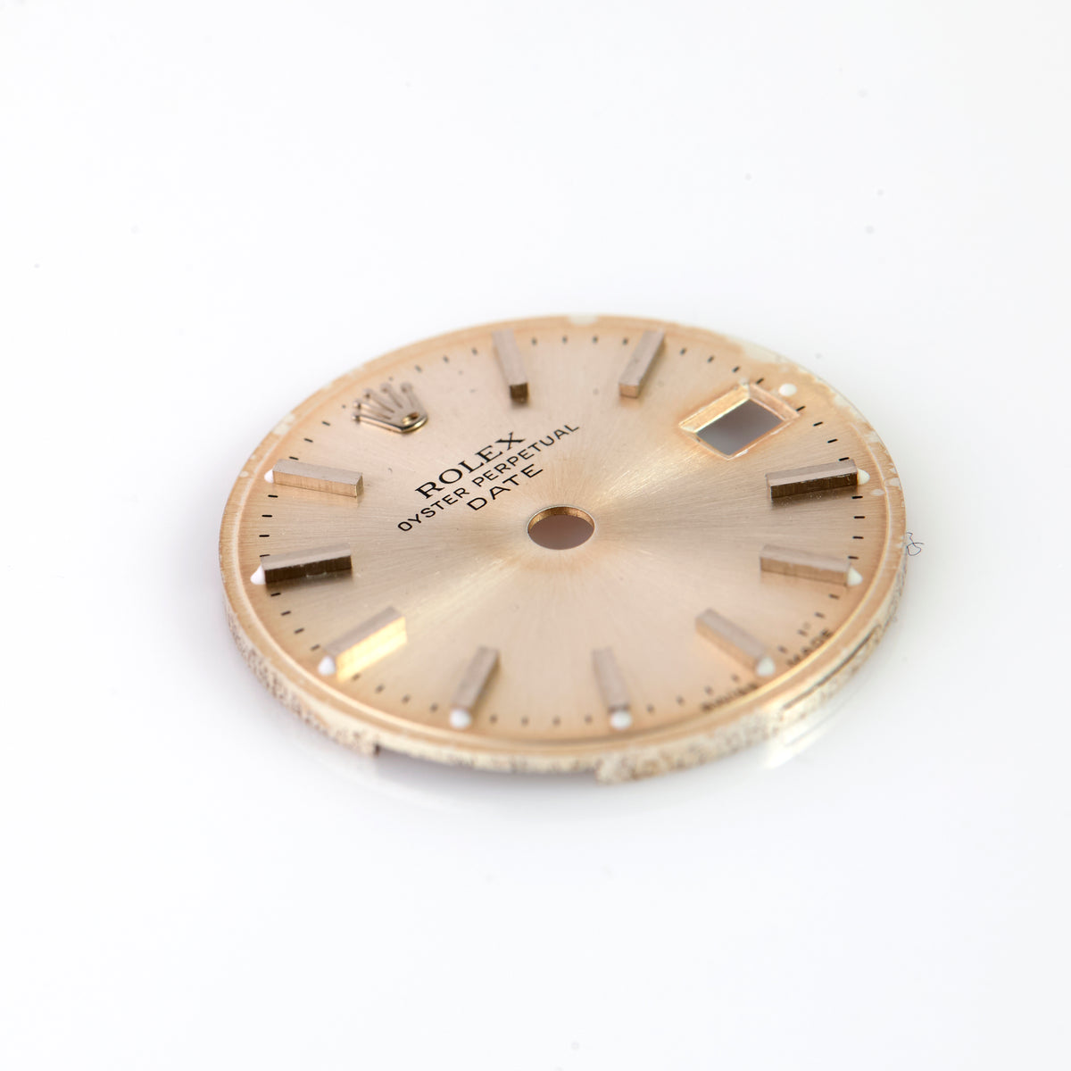 Rolex Ladies Oyster Perpetual Date Silver Vintage Distressed Dial 2035 2135