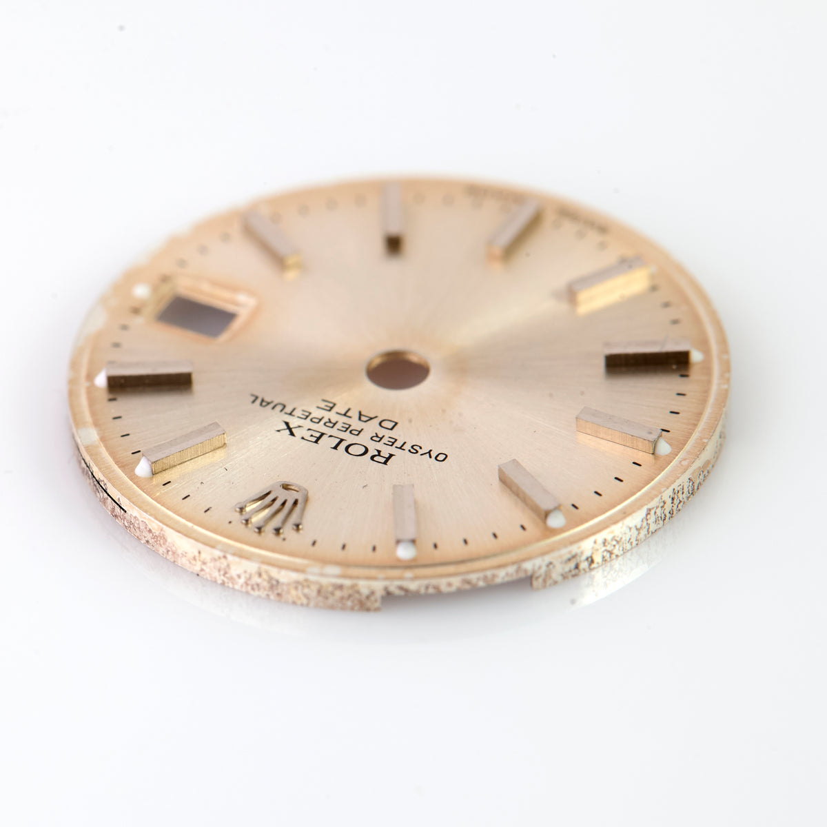 Rolex Ladies Oyster Perpetual Date Silver Vintage Distressed Dial 2035 2135