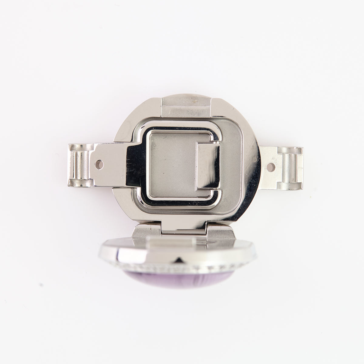 Versace Stainless Steel Watch Case with Violet Medusa Crystal – Greek Key Bezel, Swiss Made