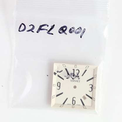 Versace D2FLQ001 White Square Watch Dial Swiss Made Date Window OEM NOS