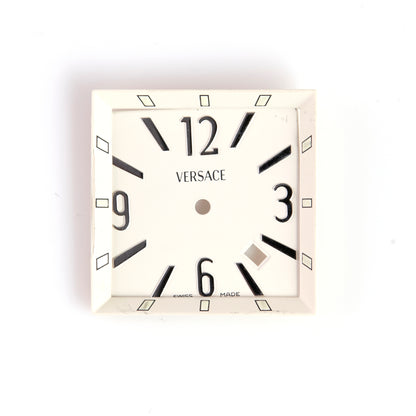 Versace D2FLQ001 White Square Watch Dial Swiss Made Date Window OEM NOS